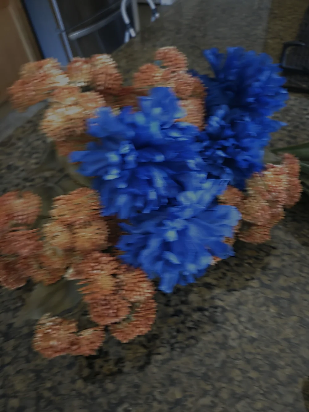 Bundle Artificial Mixed Floral Bouquet - Blue, Yellow, Orange